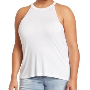 Womens high neck white tank top